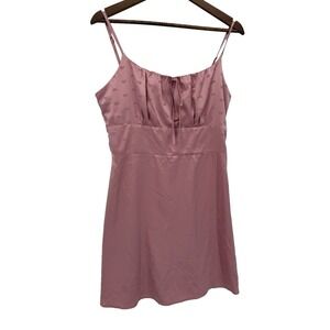 Lelis pink heart dress babydoll tie front mini short valentine coquette L
